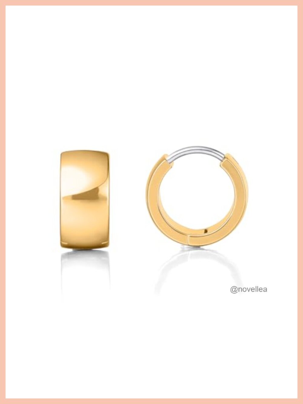 Implant Grade Titanium Chunky Wide Huggie Hoop Earrings Hypoallergenic